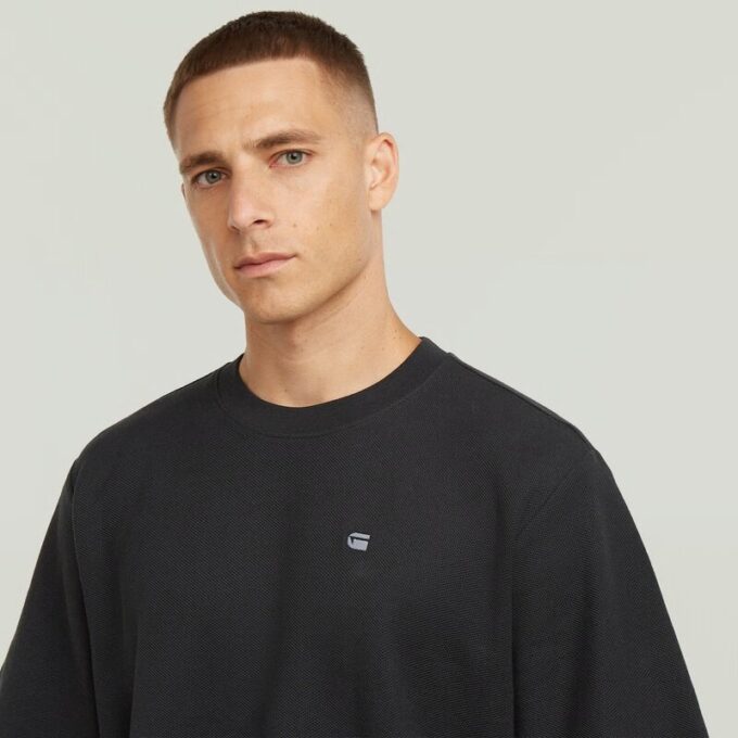 Gestructureerd borstlogo T-shirt