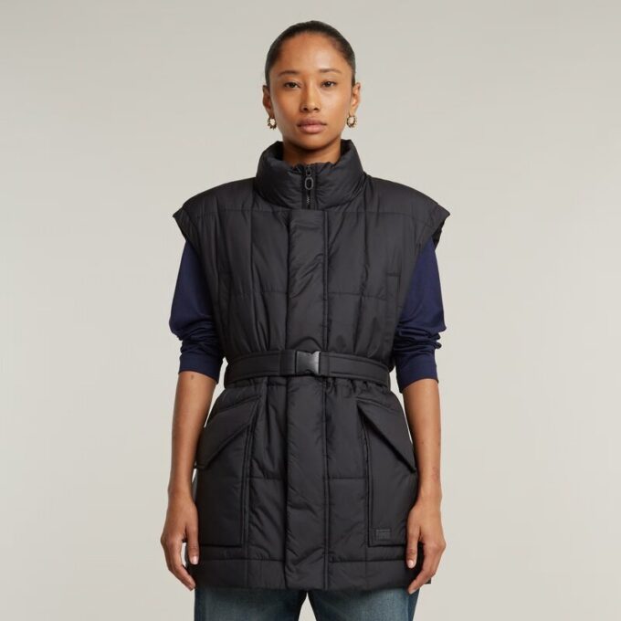 Gevoerd vest met riem Gevoerd vest met riem