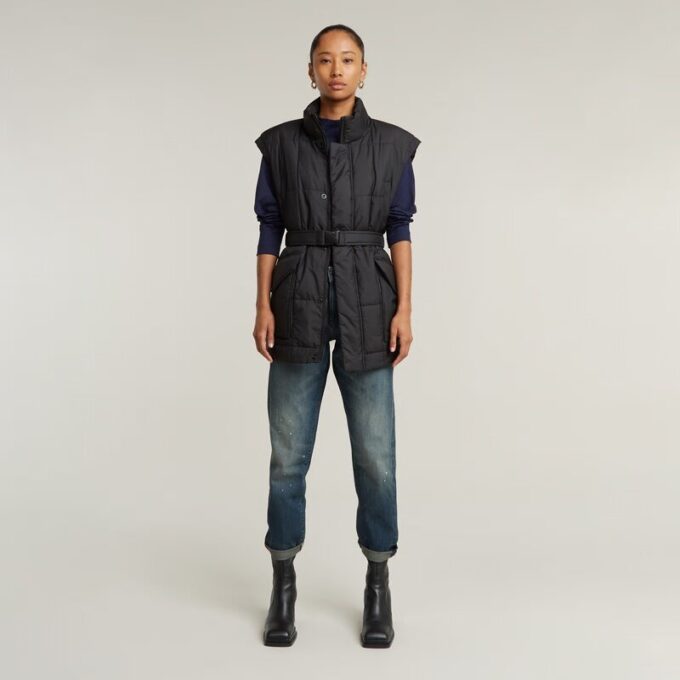 Gevoerd vest met riem Gevoerd vest met riem