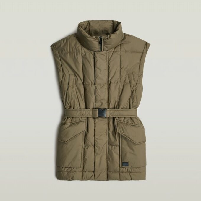 Gevoerd vest met riem Gevoerd vest met riem