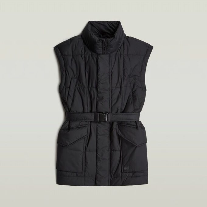 Gevoerd vest met riem Gevoerd vest met riem