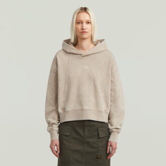 Gewassen A-lijn Script Hoodie Trui
