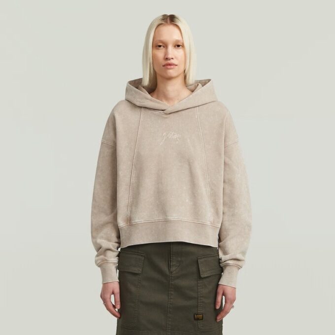 Gewassen A-lijn Script Hoodie Trui