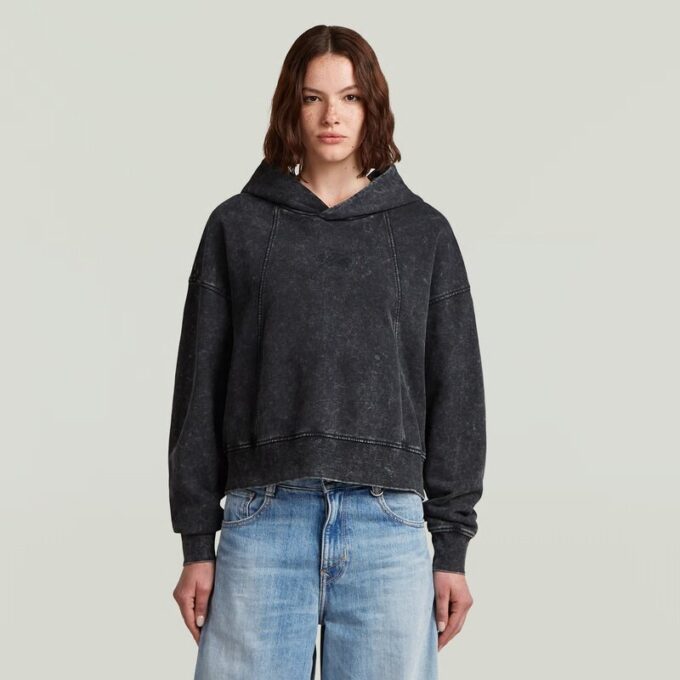Gewassen A-lijn Script Hoodie Trui