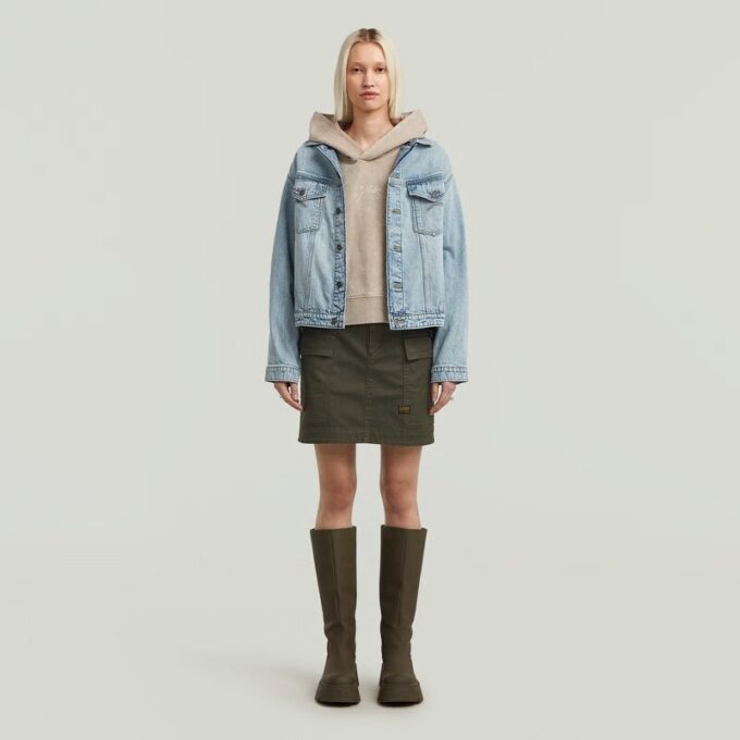 Gewassen A-lijn Script Hoodie Trui