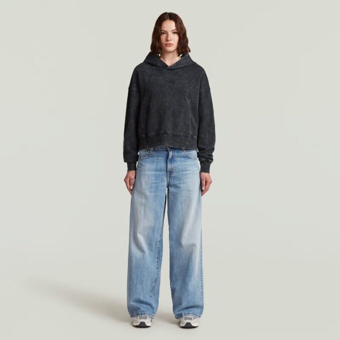 Gewassen A-lijn Script Hoodie Trui
