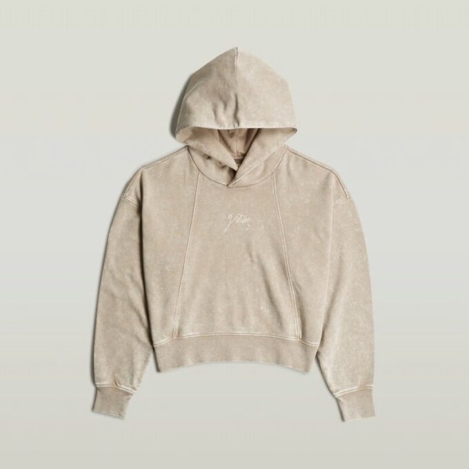Gewassen A-lijn Script Hoodie Trui