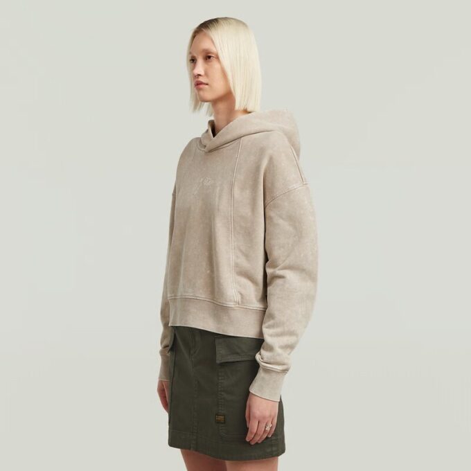 Gewassen A-lijn Script Hoodie Trui