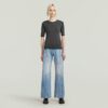 Gewassen A-lijn slank geribbeld T-shirt Gewassen A-lijn slank geribbeld T-shirt