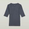 Gewassen A-lijn slank geribbeld T-shirt Gewassen A-lijn slank geribbeld T-shirt