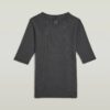 Gewassen A-lijn slank geribbeld T-shirt Gewassen A-lijn slank geribbeld T-shirt