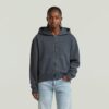 Gewassen hoodie met rits en relaxte trui Gewassen hoodie met rits en relaxte trui