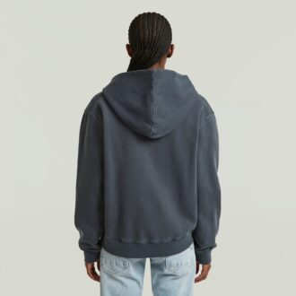 Gewassen hoodie met rits en relaxte trui