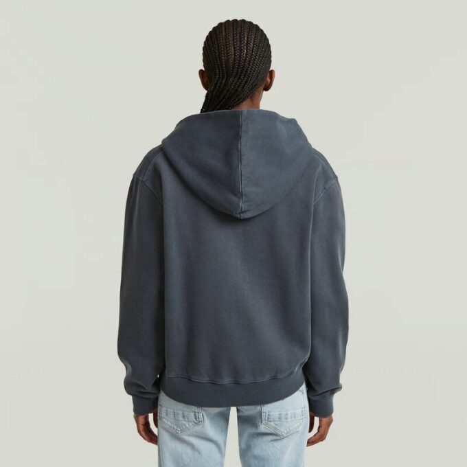 Gewassen hoodie met rits en relaxte trui Gewassen hoodie met rits en relaxte trui