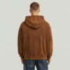Gewassen losse hoodie met volledige ritssluiting