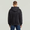 Gewassen losse hoodie met volledige ritssluiting