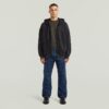 Gewassen losse hoodie met volledige ritssluiting