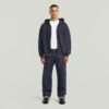 Gewassen losse hoodie met volledige ritssluiting