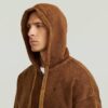 Gewassen losse hoodie met volledige ritssluiting