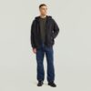 Gewassen losse hoodie met volledige ritssluiting