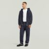Gewassen losse hoodie met volledige ritssluiting