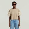 Gewassen mix boxy cropped T-shirt