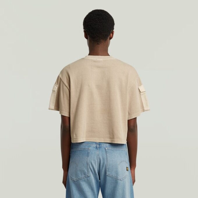 Gewassen mix boxy cropped T-shirt