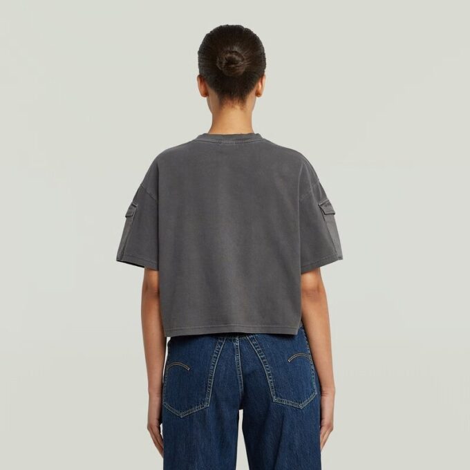 Gewassen mix boxy cropped T-shirt Gewassen mix boxy cropped T-shirt