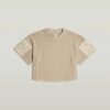 Gewassen mix boxy cropped T-shirt