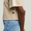Gewassen mix boxy cropped T-shirt