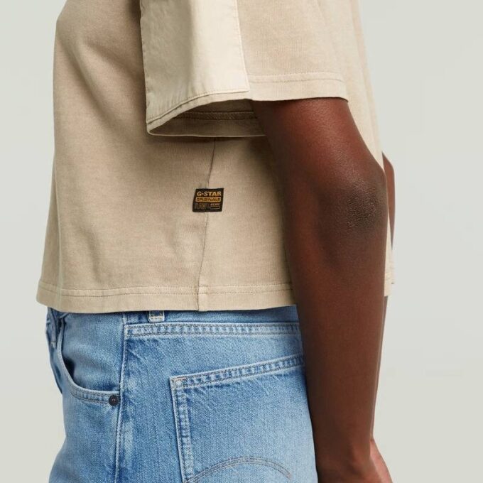 Gewassen mix boxy cropped T-shirt
