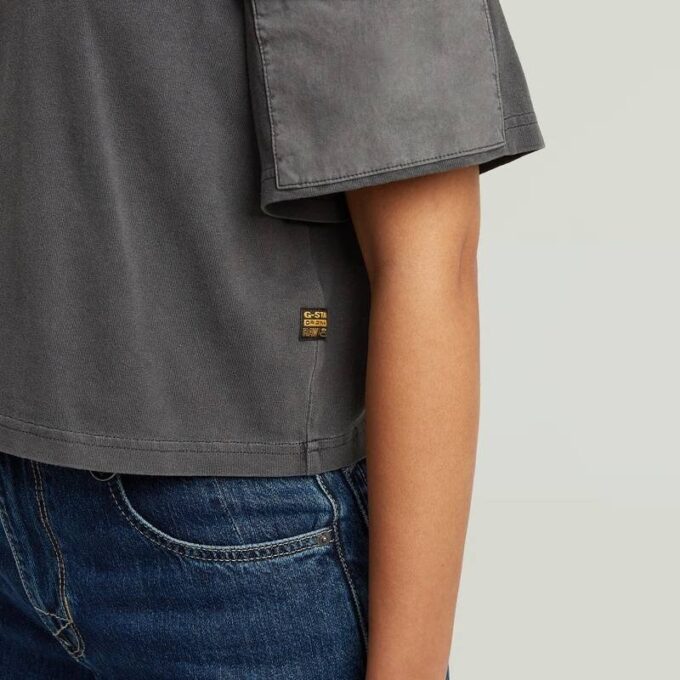 Gewassen mix boxy cropped T-shirt Gewassen mix boxy cropped T-shirt