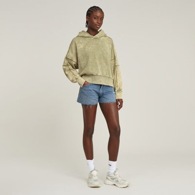 Gewassen reliëf oversized hoodie Gewassen reliëf oversized hoodie
