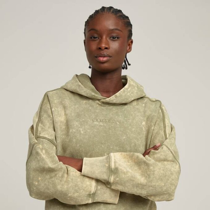 Gewassen reliëf oversized hoodie Gewassen reliëf oversized hoodie
