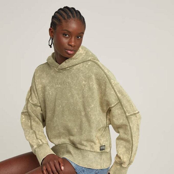 Gewassen reliëf oversized hoodie Gewassen reliëf oversized hoodie