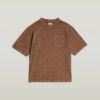Gewassen T-shirt met zak Gewassen T-shirt met zak