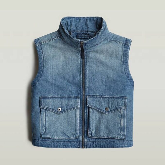 Gewatteerd vest met rits en 2 zakken