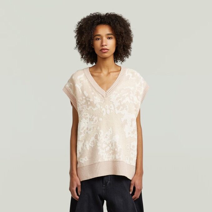 Jacquard vest gebreid Jacquard vest gebreid