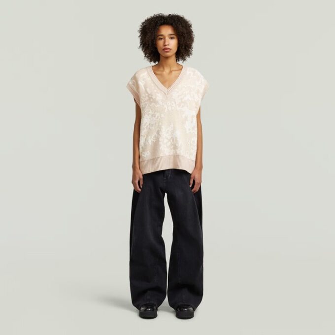 Jacquard vest gebreid Jacquard vest gebreid
