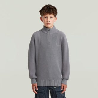 Jongens Army Half Zip Knit