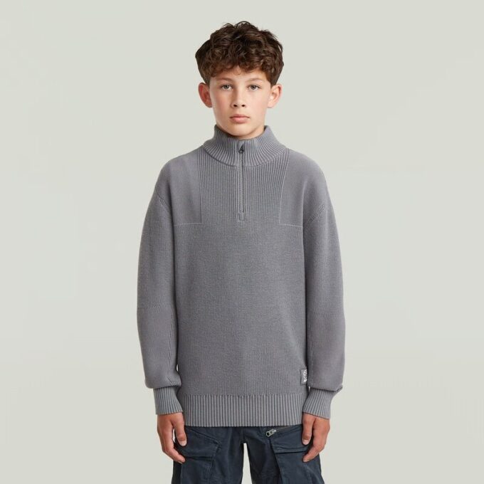 Jongens Army Half Zip Knit Jongens Army Half Zip Knit