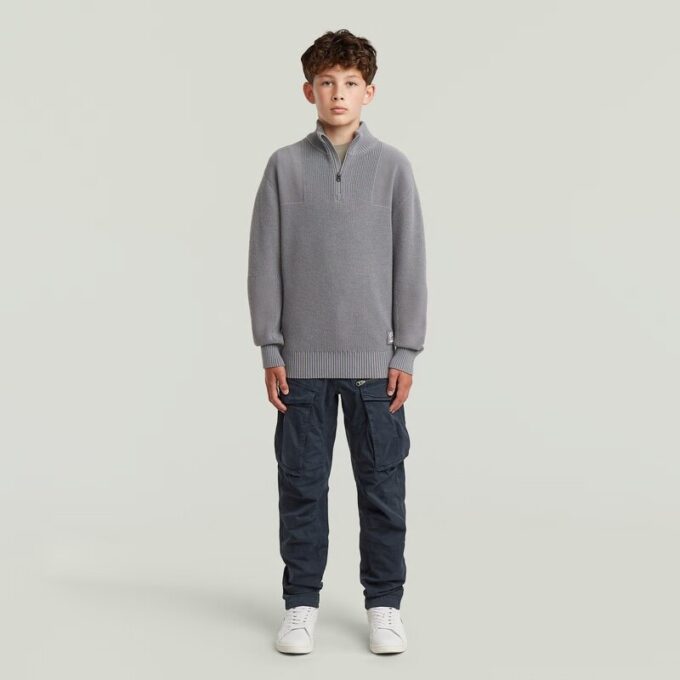 Jongens Army Half Zip Knit Jongens Army Half Zip Knit