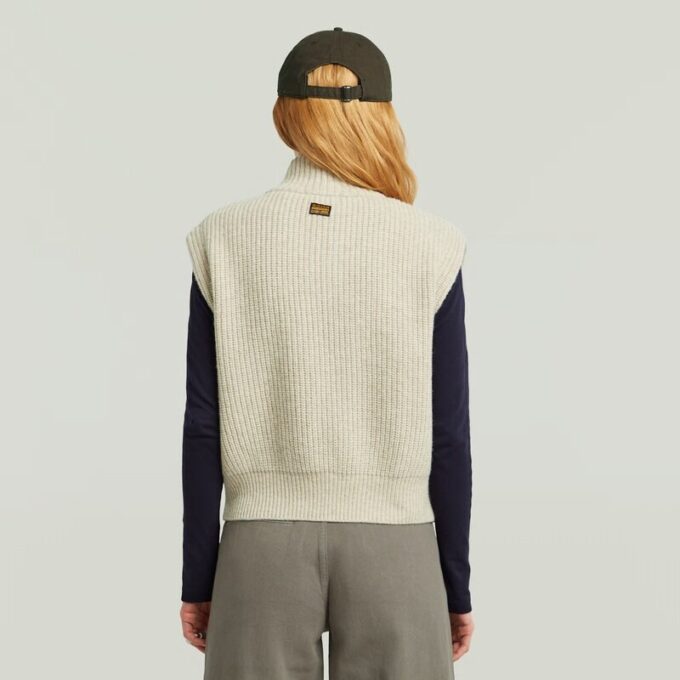 Kabelgebreid vest met volledige ritssluiting Kabelgebreid vest met volledige ritssluiting