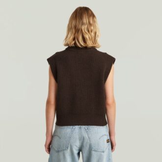 Kabelgebreid vest met volledige ritssluiting