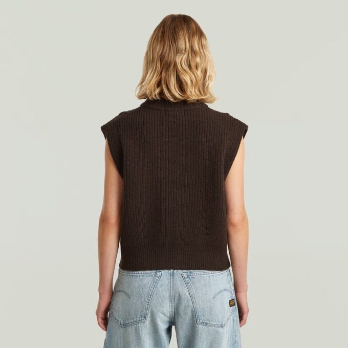 Kabelgebreid vest met volledige ritssluiting Kabelgebreid vest met volledige ritssluiting