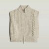 Kabelgebreid vest met volledige ritssluiting Kabelgebreid vest met volledige ritssluiting