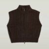 Kabelgebreid vest met volledige ritssluiting Kabelgebreid vest met volledige ritssluiting