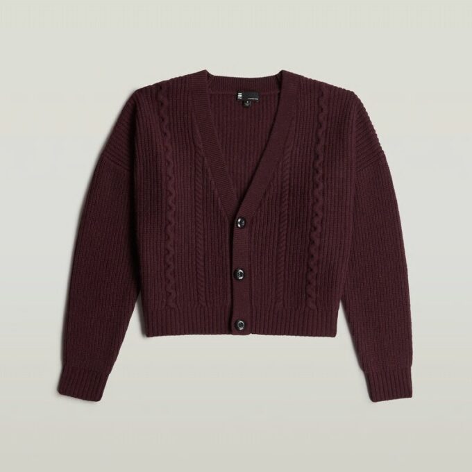 Kabelgebreide cropped cardigan Kabelgebreide cropped cardigan