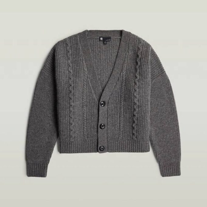 Kabelgebreide cropped cardigan Kabelgebreide cropped cardigan