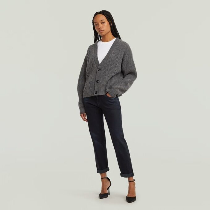 Kabelgebreide cropped cardigan Kabelgebreide cropped cardigan